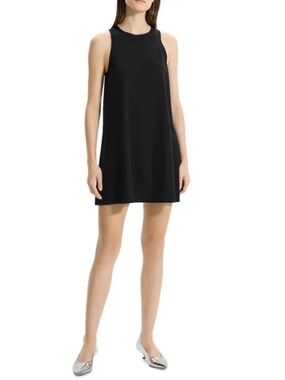 Theory Simple Black Sleeveless Shift Dress